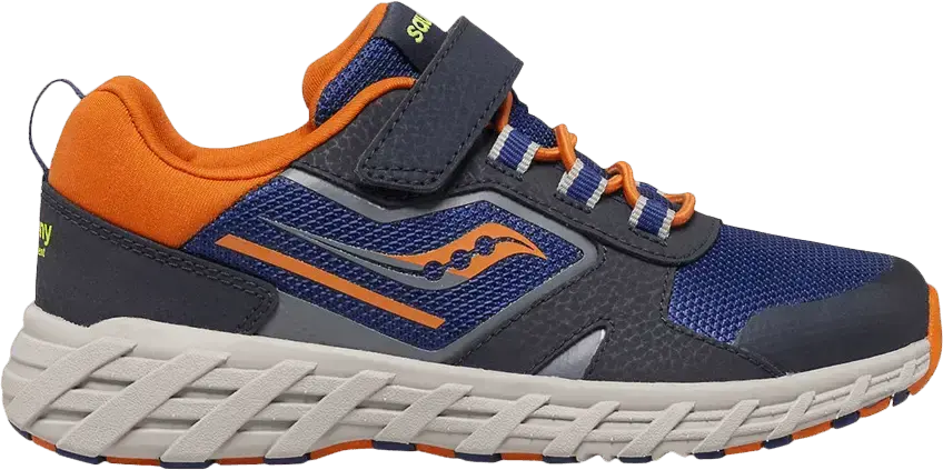  Saucony Wind Shield 2.0 A/C Big Kid &#039;Navy Orange&#039;