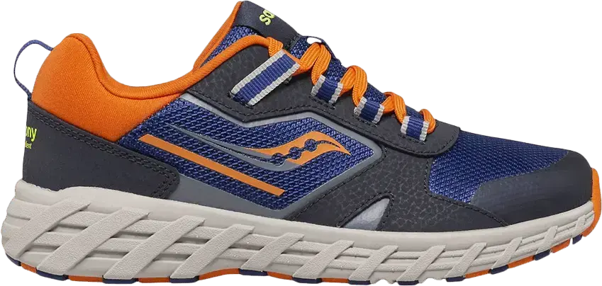 Saucony Wind Shield 2.0 Big Kid &#039;Navy Grey Orange&#039;