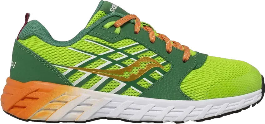  Saucony Wind 2.0 Lace Big Kid &#039;Green Orange&#039;