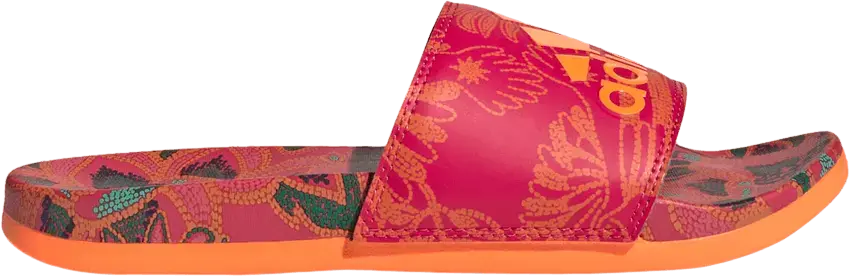  Adidas Wmns Adilette Comfort Slide &#039;Floral - Signal Orange&#039;