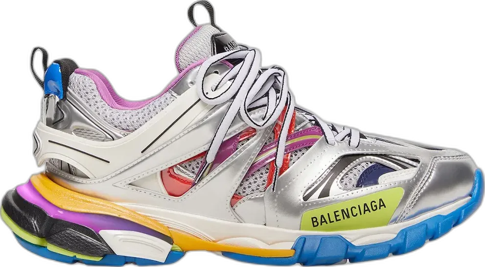  Balenciaga Track Leather Free White Silver Multi