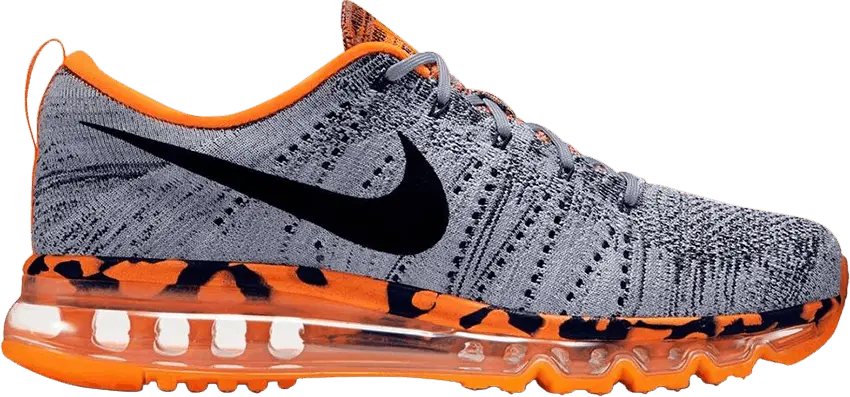  Nike Flyknit Max Wolf Grey Black Orange