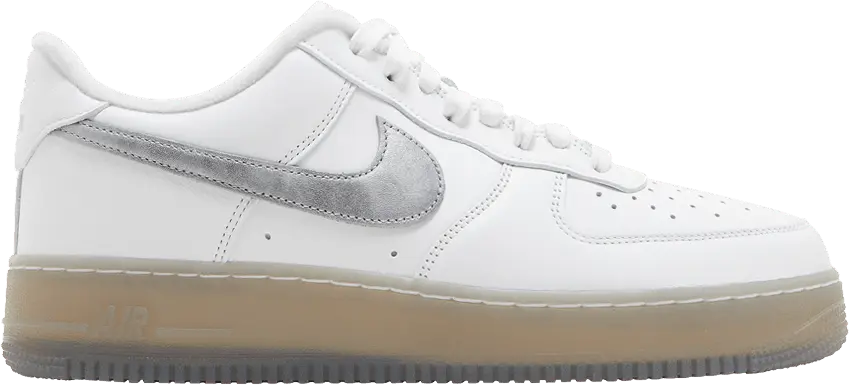  Nike Air Force 1 Low &#039;07 PRM White Metallic Silver