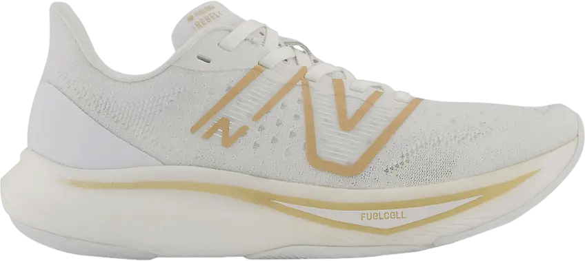  New Balance Wmns FuelCell Rebel v3 Wide &#039;White Gold Metallic&#039;