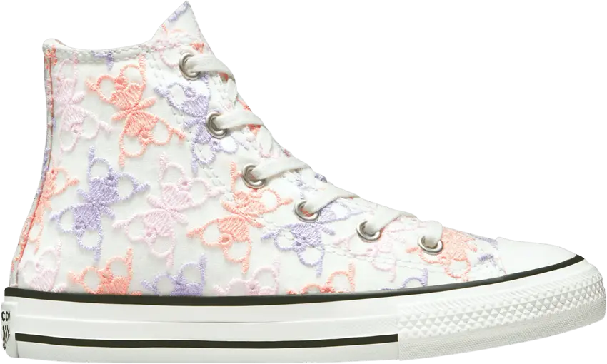  Converse Chuck Taylor All Star High PS &#039;Butterfly Embroidery - Pale Amethyst&#039;