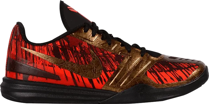 Nike KB Mentality Black Metallic Gold Chilling Red