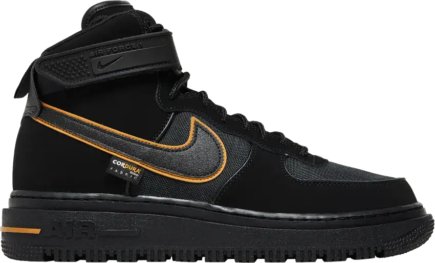  Nike Air Force 1 Boot Cordura Black Gold