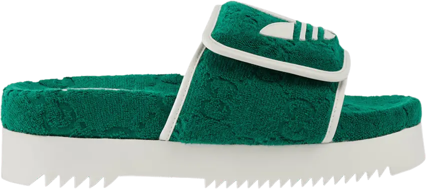  Adidas x Gucci Wmns GG Platform Sandal &#039;Green Cotton Sponge&#039;