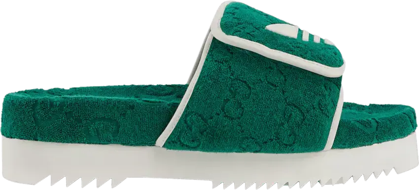  Adidas x Gucci GG Platform Sandal &#039;Green Cotton Sponge&#039;