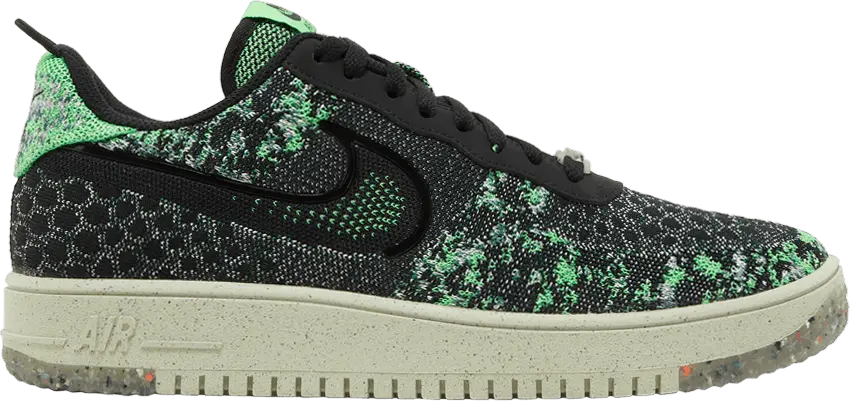  Nike Air Force 1 Low Crater Flyknit Black Volt