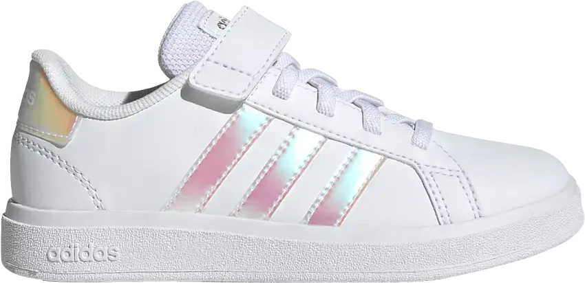  Adidas Grand Court 2.0 Little Kid &#039;White Iridescent&#039;