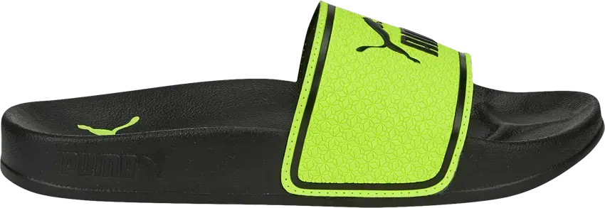  Puma Leadcat 2.0 Slide Little Kid &#039;Lime Squeeze Black&#039;