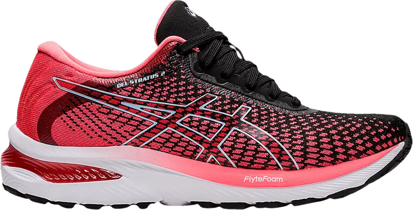 Asics Wmns Gel Stratus 2 Knit &#039;Blazing Coral Black&#039;