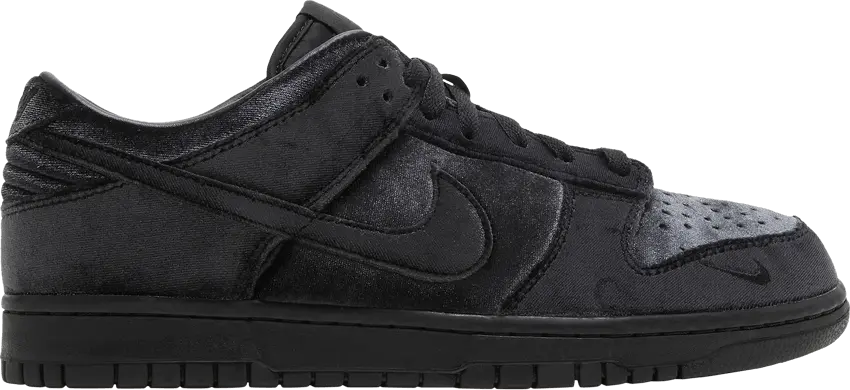  Nike Dunk Low Dover Street Market Triple Black Velvet