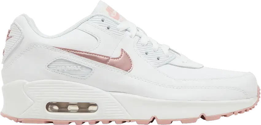  Nike Air Max 90 Leather GS &#039;White Pink Glaze&#039;