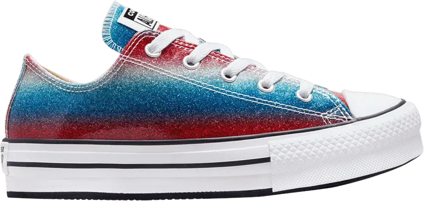  Converse Chuck Taylor All Star EVA Lift Platform Low GS &#039;Glitter Drip&#039;