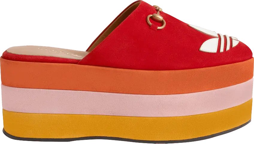  Adidas x Gucci Wmns GG Platform Sandal &#039;Red Suede&#039;