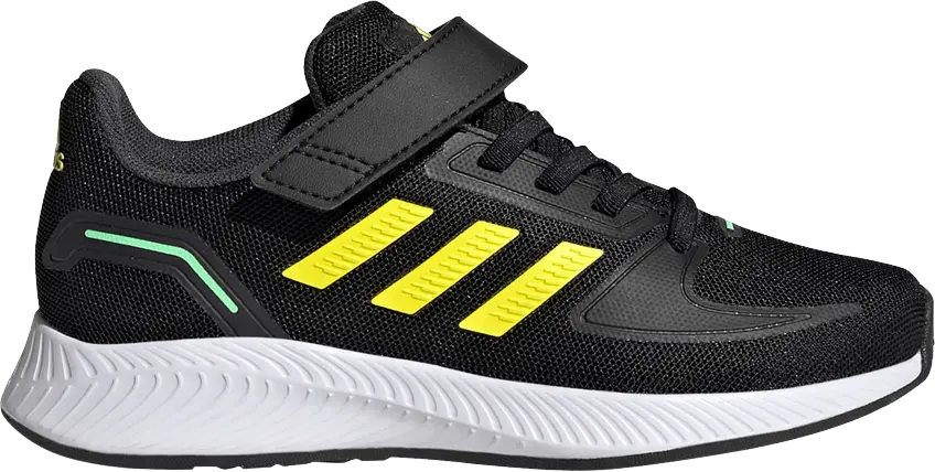  Adidas Runfalcon 2.0 Little Kid &#039;Black Beam Yellow&#039;