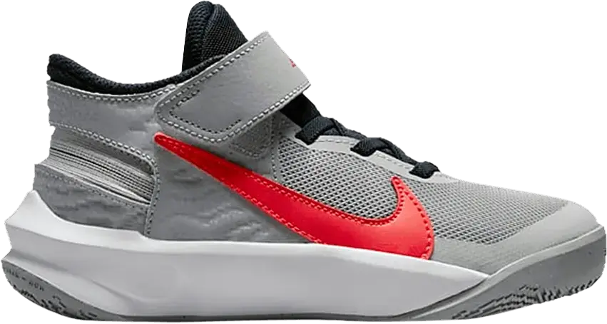 Nike Team Hustle D10 FlyEase PS &#039;Grey Bright Crimson&#039;