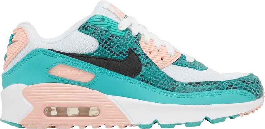  Nike Air Max 90 Washed Teal Snakeskin (GS)