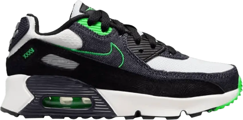  Nike Air Max 90 Leather SE PS &#039;Black Scream Green&#039;