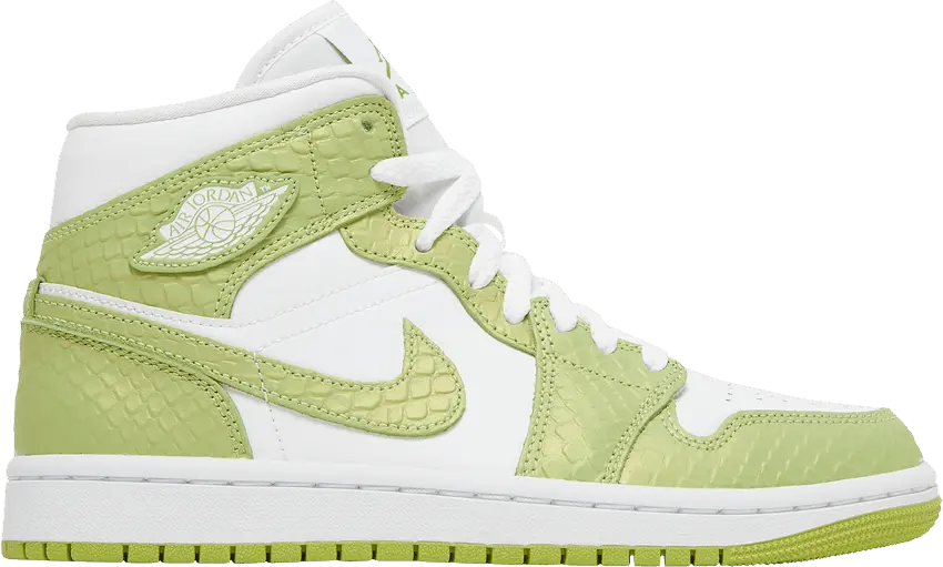  Jordan 1 Mid Green Python (Women&#039;s)