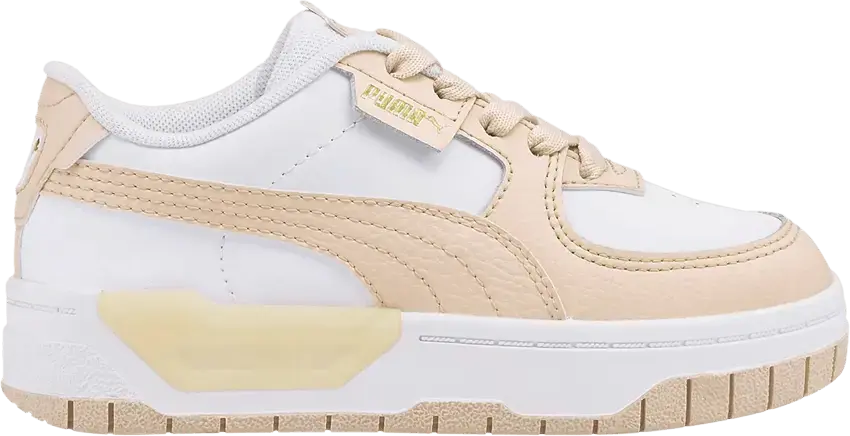  Puma Cali Dream Leather Little Kid &#039;White Shifting Sand&#039;