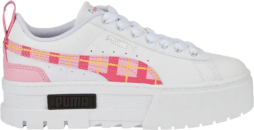  Puma Mayze &#039;90s Prep AC Jr &#039;White Prism Pink&#039;