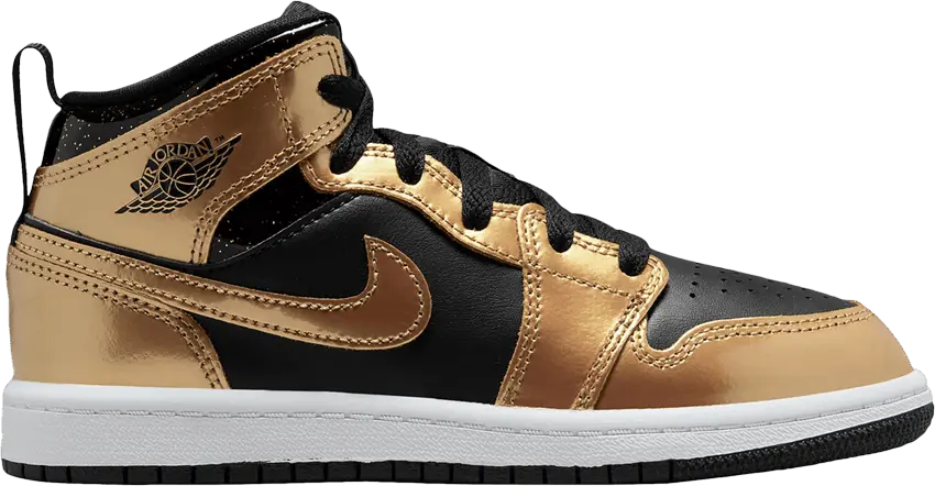  Jordan 1 Mid SE Metallic Gold Black (PS)