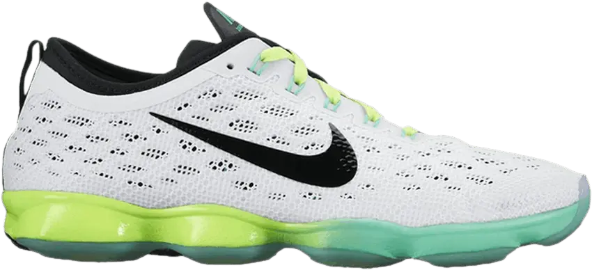  Nike Zoom Fit Agility White Black Green Glow Volt (Women&#039;s)