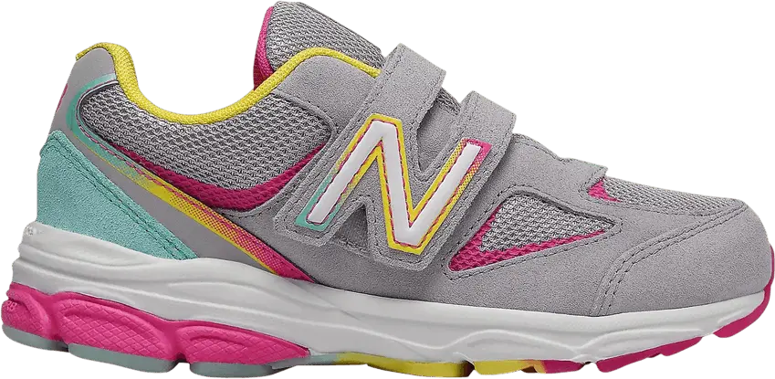  New Balance 888v2 Hook &amp; Loop Little Kid X-Wide &#039;Grey Rainbow&#039;