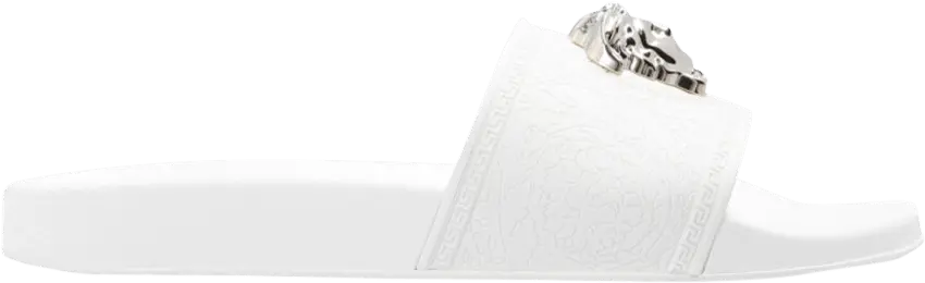  Versace Wmns Palazzo Pool Slides &#039;White Silver&#039;