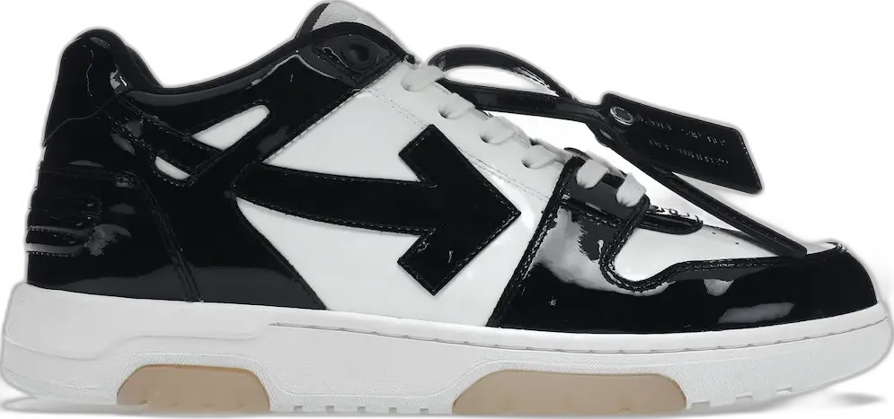  Off-White OFF-WHITE Out Of Office OOO Low Tops Patent Black White