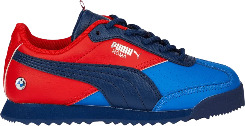  Puma BMW Motorsport x Roma Via Little Kid &#039;Strong Blue Fiery Red&#039;