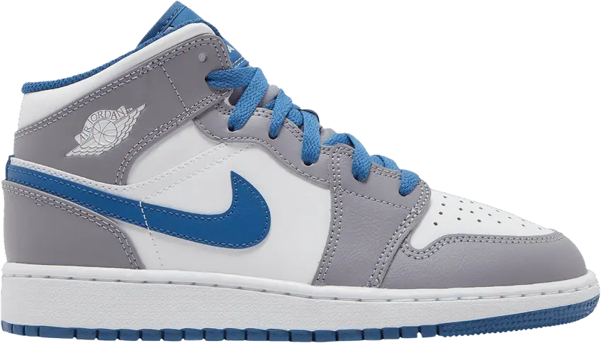  Jordan 1 Mid True Blue Cement (GS)