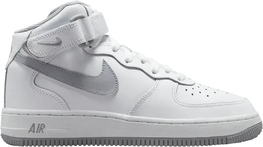  Nike Air Force 1 Mid LE White Wolf Grey (GS)
