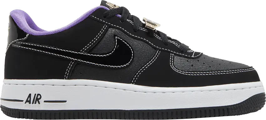  Nike Air Force 1 Low &#039;07 LV8 World Champ Black Purple (GS)