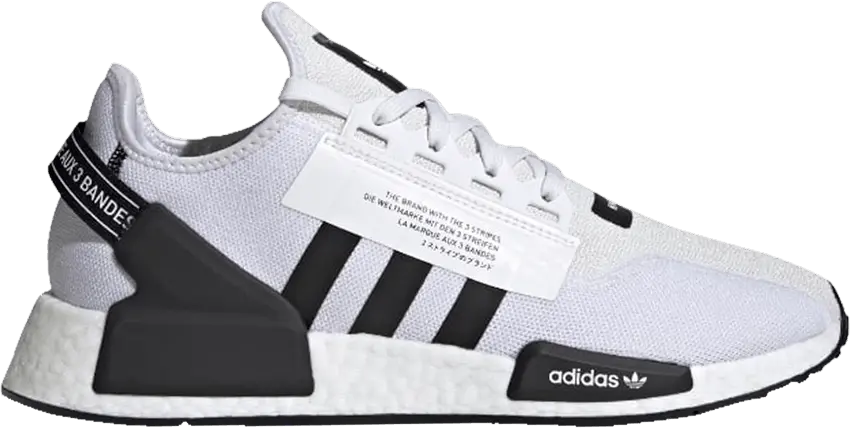  Adidas adidas NMD R1 V2 White Black Stripes