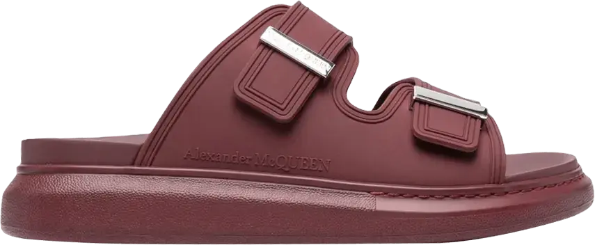  Alexander Mcqueen Alexander McQueen Hybrid Double Buckle Sandal &#039;Burgundy&#039;