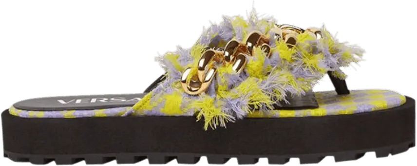 Versace Wmns Chain Sandals &#039;Yellow Lilac&#039;