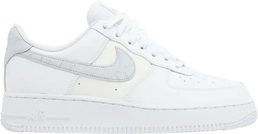  Nike Air Force 1 &#039;07 Mini Swooshes White Sail Metallic Silver Pure Platinum (Women&#039;s)