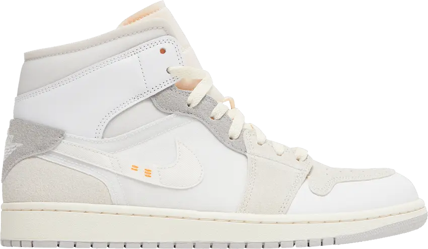  Jordan 1 Mid SE Craft Inside Out White Grey