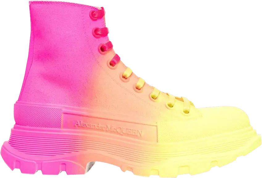  Alexander Mcqueen Alexander McQueen Wmns Tread Slick Boots &#039;Yellow Orange Pink&#039;