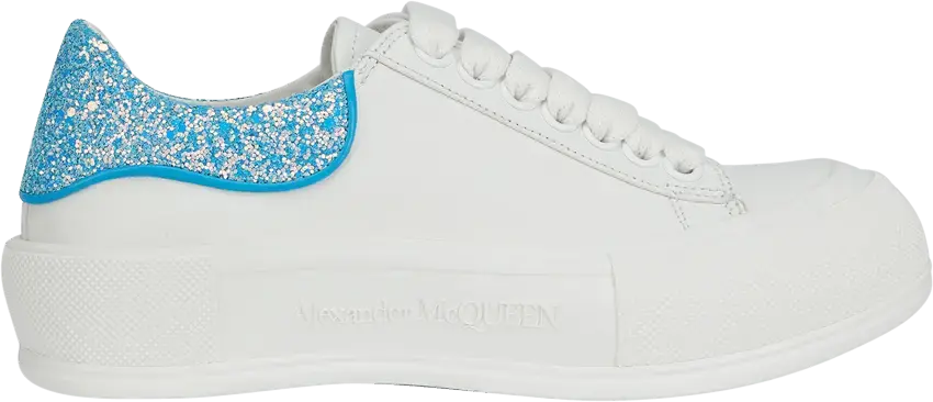  Alexander Mcqueen Alexander McQueen Wmns Deck Plimsoll &#039;White Cerulean Blue Glitter&#039;