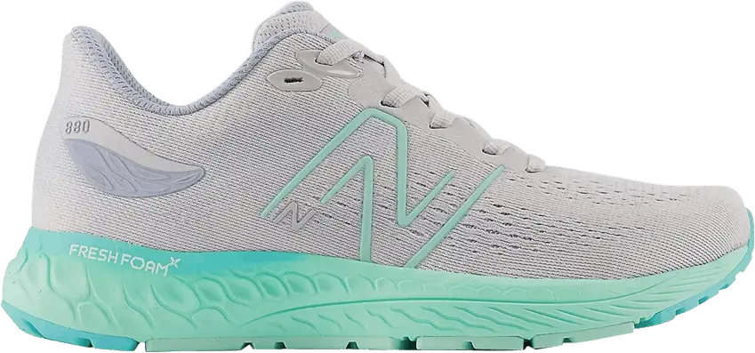  New Balance Fresh Foam X 880v12 Big Kid Wide &#039;Light Aluminum Bright Mint&#039;