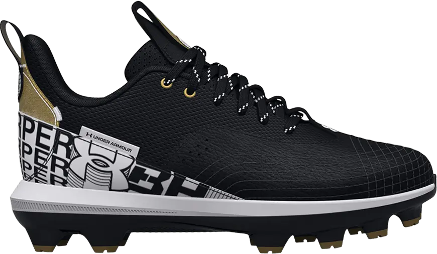 Under Armour Harper 7 Low TPU GS &#039;Black White Gold&#039;