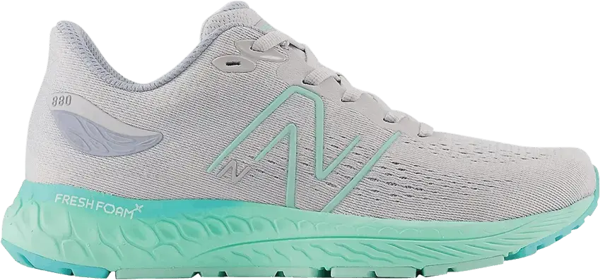  New Balance Fresh Foam X 880v12 Big Kid X-Wide &#039;Light Aluminum Bright Mint&#039;