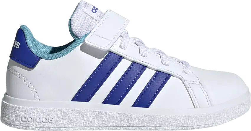  Adidas Grand Court Strap Little Kid &#039;White Lucid Blue&#039;