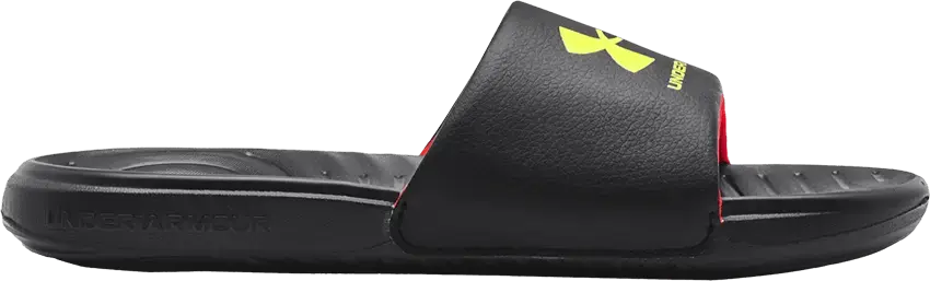  Under Armour Ansa Fixed Slide GS &#039;Black Yellow Ray&#039;