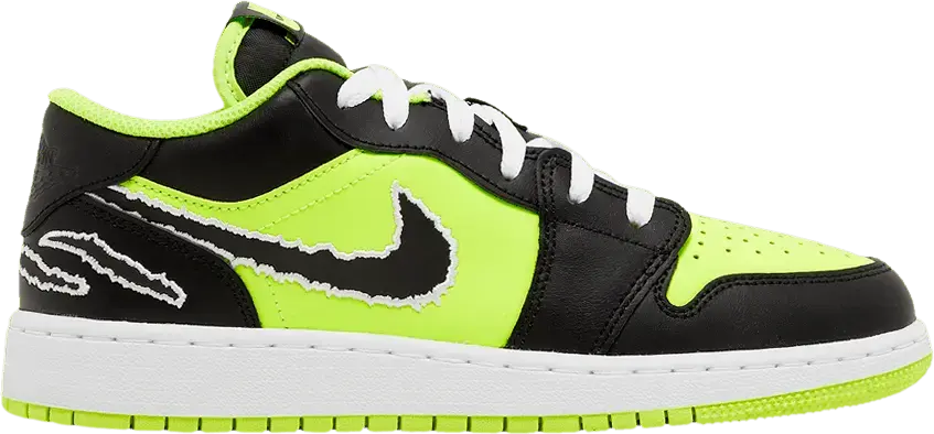  Jordan 1 Low SE Black Cat Volt (GS)